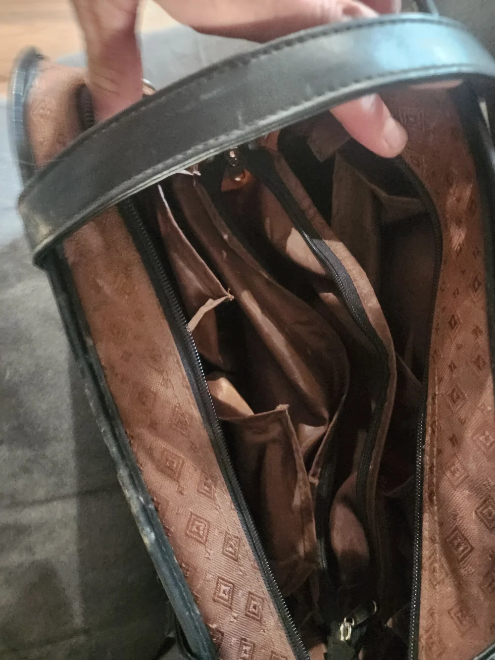 JM Collection Brown and Black Travel Tote